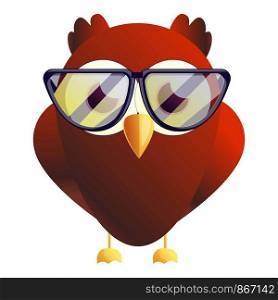 Red owl eyeglasses icon. Cartoon of red owl eyeglasses vector icon for web design isolated on white background. Red owl eyeglasses icon, cartoon style