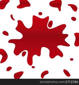 Red paint splashed over white background