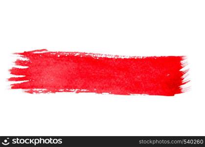 Red paint strokes on paper