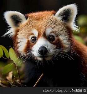 Red panda head. Generative AI