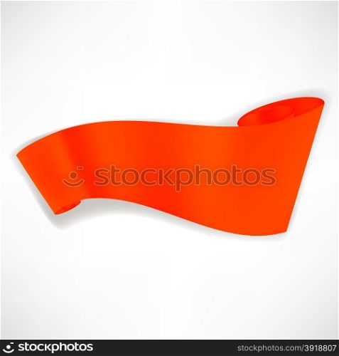 Red Paper Scroll Isolated on White Background.. Paper Scroll