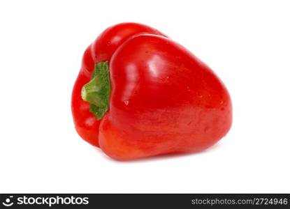 Red paprika isolated on the white background