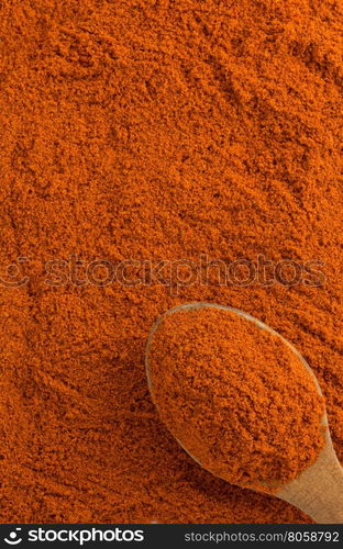 red paprika powder and spoon