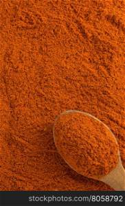 red paprika powder and spoon