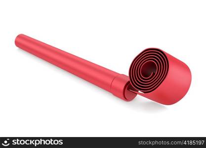 red party whistle isolated on white background