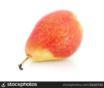 Red pear isolated on white background. Red pear
