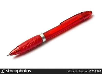 Red pen isolated on the white background