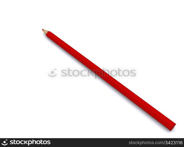red pencil. 3D