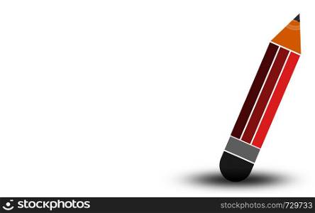 Red pencil isolated on white, 3D rendering