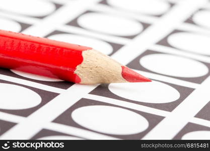 Red pencil used for voting (election America)