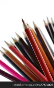 red pencils. It is isolated on a white background
