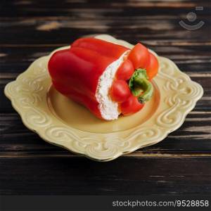red pepper filled with cream cheese