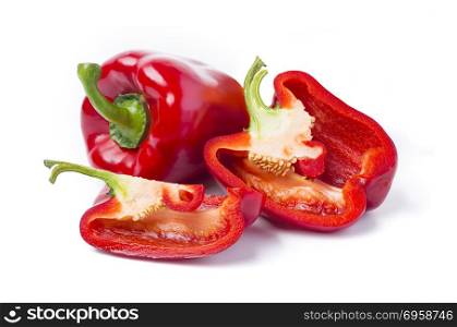red pepper isolated on white background. pepper isolated on white