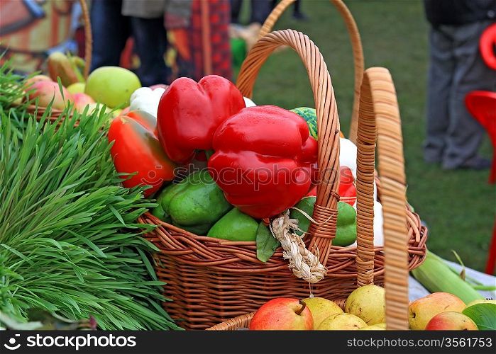 red pepper on rural market