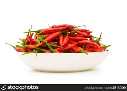Red peppers isolated on the white background