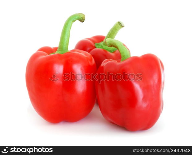 Red peppers isolated on white background. Red peppers