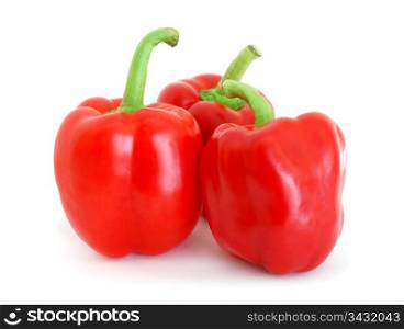 Red peppers isolated on white background. Red peppers