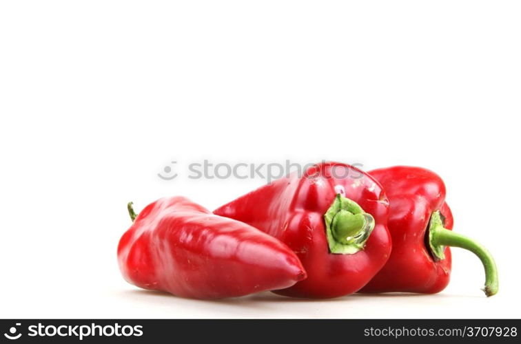 Red Peppers Isolated On White. Red Peppers