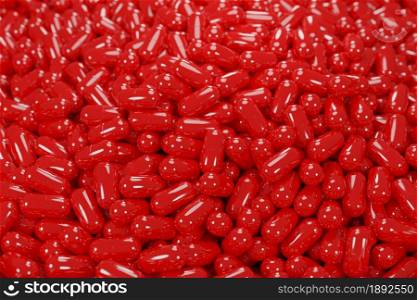 Red pill Medical concept of a covid-19 coronavirus background 3D rendering