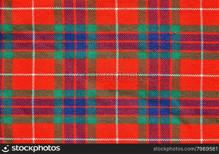 Red plaid fabric background