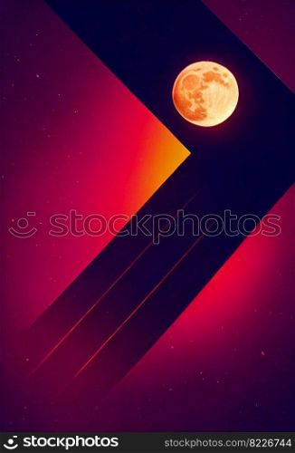 Red planet abstract design 3d illustrated
