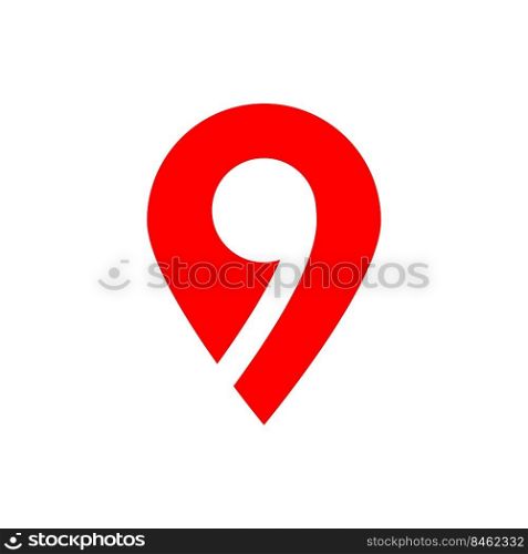 Red pointer sign of location place location vektor template