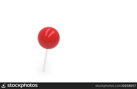 Red push pin, thumbtack isolated on white background, 3d illustr. Red push pin, thumbtack isolated on white background, 3d illustration. Red push pin, thumbtack isolated on white background, 3d illustration
