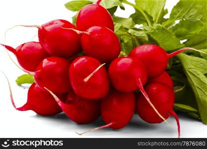 red radish isolated on the white background