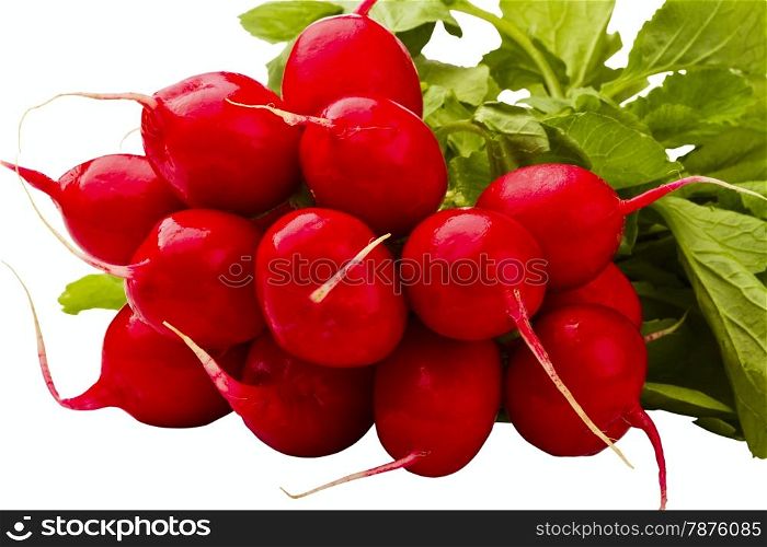 red radish isolated on the white background