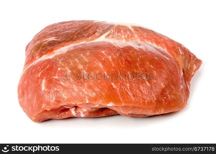 red raw meat isolated on white background