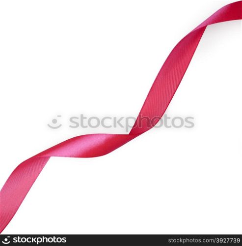 Red ribbon on white background. with clipping path