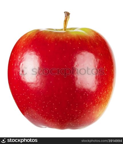 Red ripe juicy apple isolated on white background
