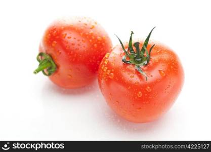 red ripe tomato isolated on white