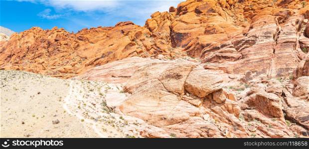 Red Rock Canyon National Conservation Area in Las Vegas Nevada USA Panorama. Red Rock Canyon Las Vegas