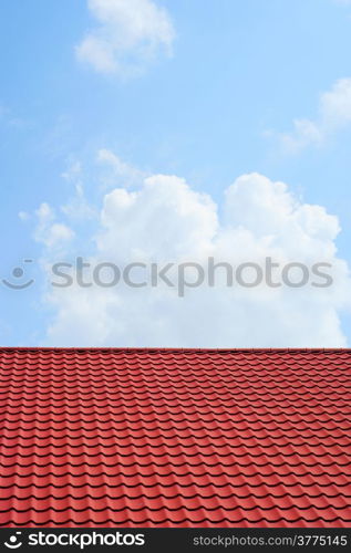 red roof and blue sky