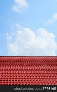red roof and blue sky