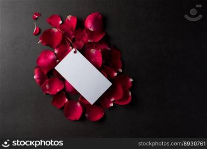 Red Rose with white blank white card