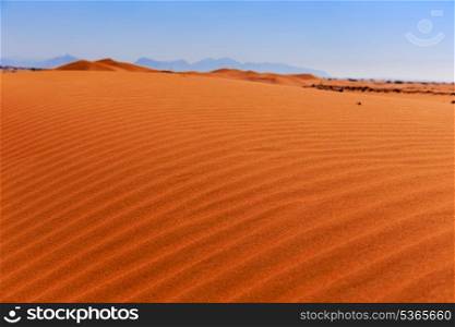 Red sand in the Arabian desert. Arabian desert
