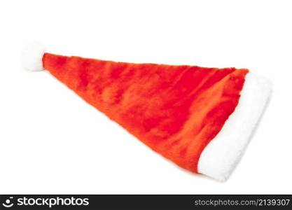 red Santa Claus hat isolated on white background. red Santa Claus hat