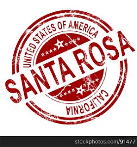 Red Santa Rosa stamp with white background, 3D rendering