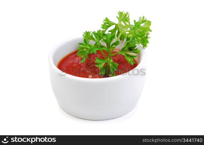 red sauce isolated on white background