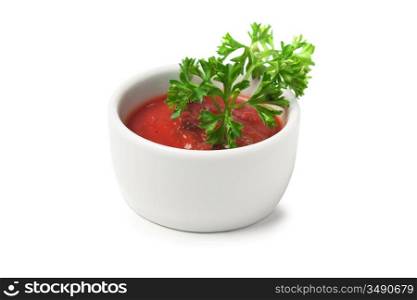 red sauce isolated on white background