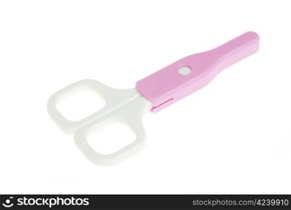 Red scissors isolated on a white background