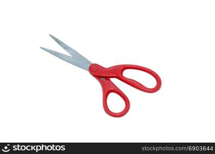 red scissors isolated on the white background.
