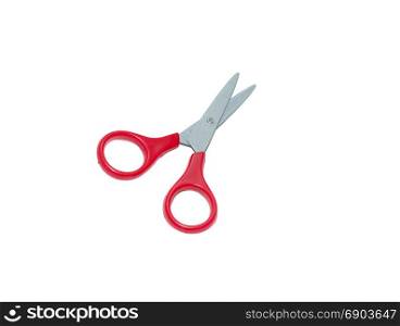 red scissors isolated on the white background.