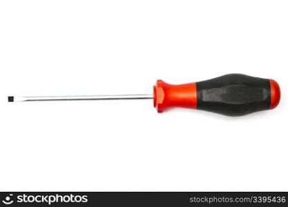 Red screwdriver isolated on white background