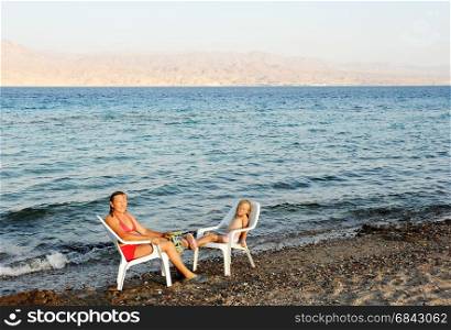 Red Sea Coast. Coast of the Red Sea Gulf of Eilat in Israel