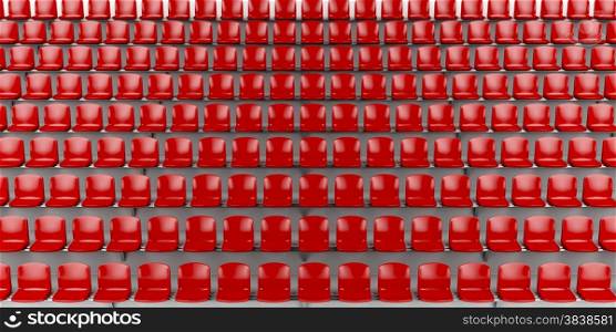 Red seats at the football stadium