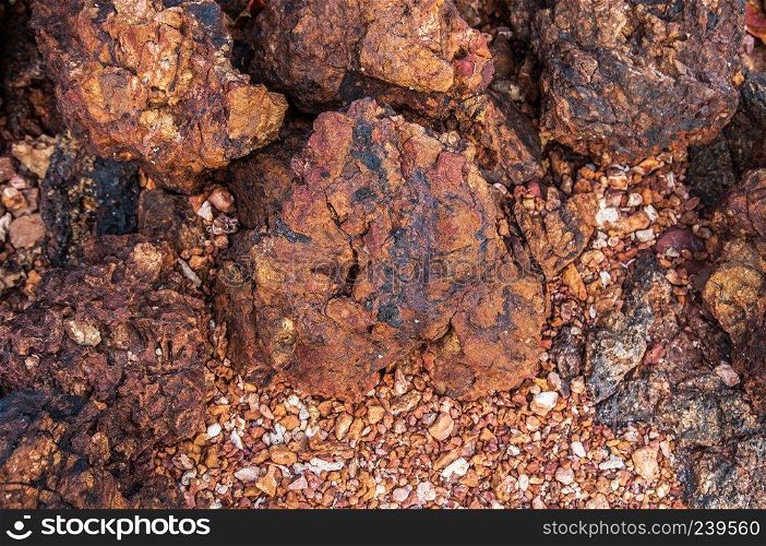 Red sedimentary rock texture.