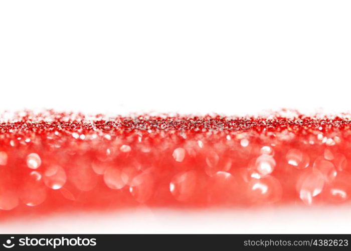 Red shiny glitter holiday beautiful background with white copy space